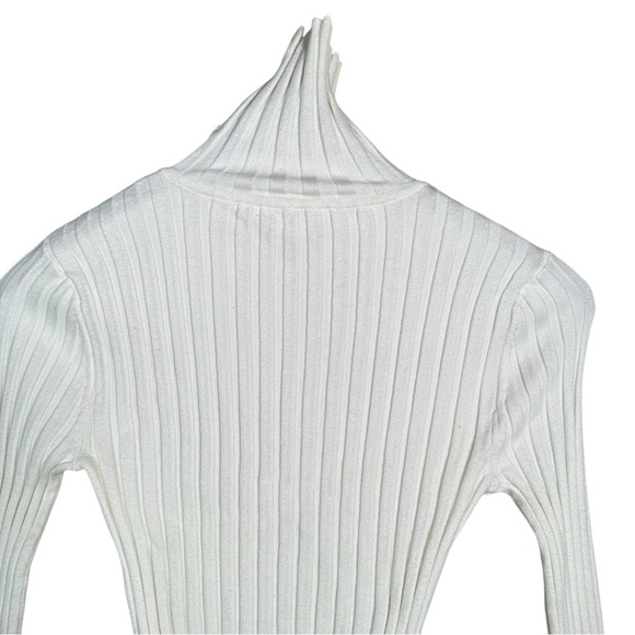 SUNDANCE Legend Stretchy Ribbed Organic Cotton Turtleneck in ivory - Picture 5 of 8